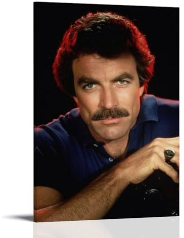 OqcEha Tom Selleck Poster auf Leinwand, Kunstdruck auf Leinwand, moderne Familienschlafzimmer-Dekoration, 60 x 90 cm