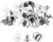 QUARKZMAN 50 Sets Kegel Spike Nieten, 8x12mm Schraubnieten für Lederhandwerk, Kleidung, Schuhe, Gürtel, Taschen (Weiß)