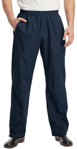 donhobo Regenhose Herren Wasserdicht Atmungsaktive Fahrrad Überziehhose Leichte Wanderhose Winddicht Outdoor Trekkinghose (Marine, XL)