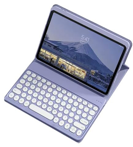 Funda con Teclado para Samsung Galaxy Tab A9 Plus / A9+ 11 2023 SM-X210 / X216 / X218, Teclado Bluetooth Inalámbrico Desmontable con Funda y Portalápices, Español Ñ QWERTY-Layout, Morado Oscuro