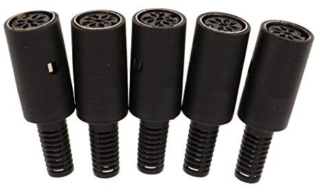 BaotyJie Prise Femelle DIN 3 4 5 6 7 avec Poignée en Plastique, Connecteur de DIN pour Clavier/Souris, Bricolage, 8 Broches