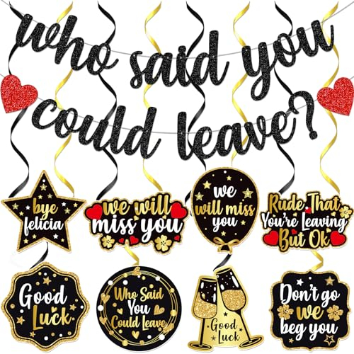 Who Said You Could Leave Banner We Will Miss You Deorations Going Away Partydekorationen Goodbye Party Dekorationen Abschiedsdekorationen Party Kollegen Abschiedsdekorationen