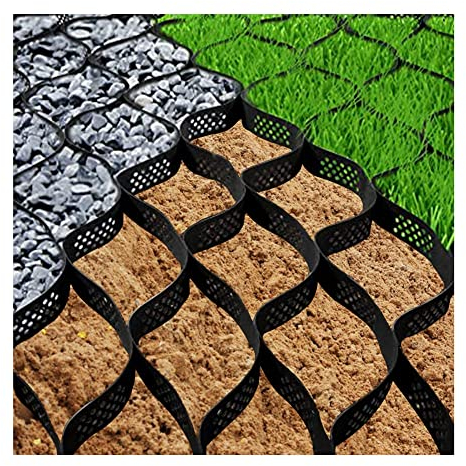 Geogitter 2 Zoll für Kies, Geogitter-Pflastersteine aus HDPE-Material, Bereiche mit leichtem Verkehr, Fußgängerverkehr, Kiesgitter, Geozellengitter (Größe: 6 x 10 m/20 x 33 Fuß)