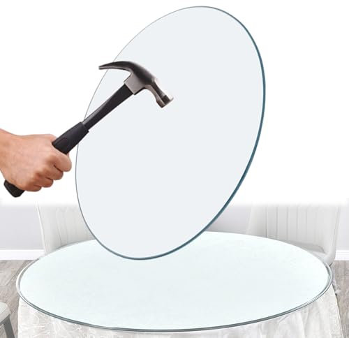 Tablero De Mesa De Cristal Templado Redondo, Cristales for Mesas Tablero for Escritorio Es Ideal, 36-100cm, Seguro y Duradero Tapa De Cristal for Mesa Redonda en Varias Medidas con Forma Circular Vidr