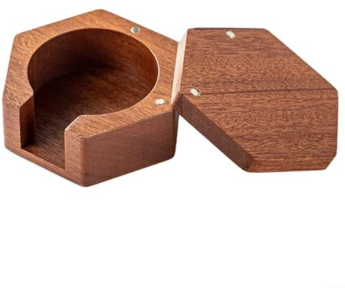 Kaffeefilter-Aufbewahrungsbox, runde Kaffee-Extraktions-Filter-Papier-Aufbewahrungsbox aus Holz für Zuhause, bequeme und organisierte Aufbewahrung (mit Deckel)