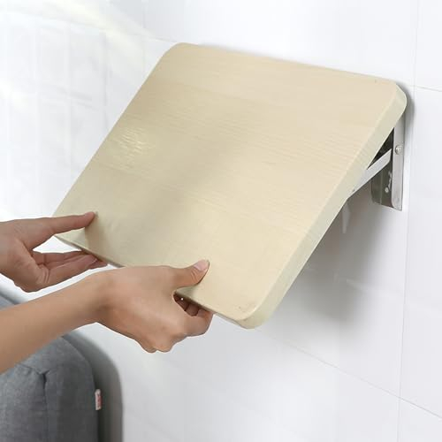 REBOTZ Wandklapptisch, klappbarer Wandtisch aus Holz, multifunktionale Esstische, Computertisch, Küchentisch, Büro, schwebender klappbarer Wandtisch(Braun,40x26cm)