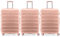Flight Knight Lot de 3 sacs de voyage très robustes, légers et rigides avec 4 roues et serrure intégrée - Compatibles avec plus de 100 compagnies aériennes, rose gold, Medium Set Of 3
