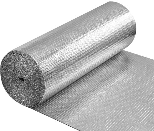 Cathpetic Foil Insulation Roll 60cm×5m×3mm,Radiator Reflector Foil,Double Side Aluminium Foil and Bubble for Pipe Shed Campervan Window Loft Ceiling Wall Insulation