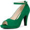Perphy Platform Peep Toe Ankle Strap Stiletto Heel Pumps for Women Green 3.5 UK/Label Size 6 US