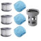 Daaxing Filterkartuschen mit Schutznetzen, passend für Miweba MSpa Whirlpools, aufblasbare Pools, mit Filterhalter, 3 x Filterpatronen, 3 x Schutznetze, 1 x Filterhalter