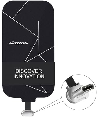 Nillkin Wireless Charging Receiver and Adapter, Qi Wireless Charger Receiver Module for Google Pixel, Samsung Galaxy A51/A52/A53/A54/A55, LG and Other USB C Phones, Type C Short