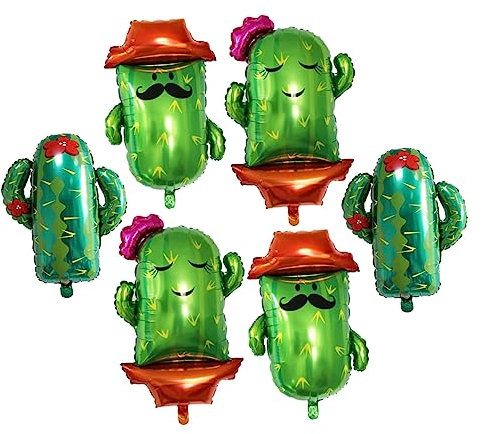 GETAJGHSD 6piezas De Cactus Decoraciones De Fiesta Para Cumpleaños Shower y Bodas Adornos De Verano Diseño y Resistente Para Decoración Interior y Exterior