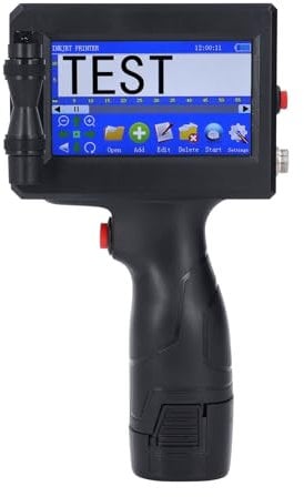 Handheld-Tintenstrahldrucker, Tragbarer Handheld-Drucker mit 4,3-Zoll-Touchscreen, Tragbarer Bluetooth-Tintenstrahldrucker mit Patrone für QR-Codes, Barcodes, Daten, Logos
