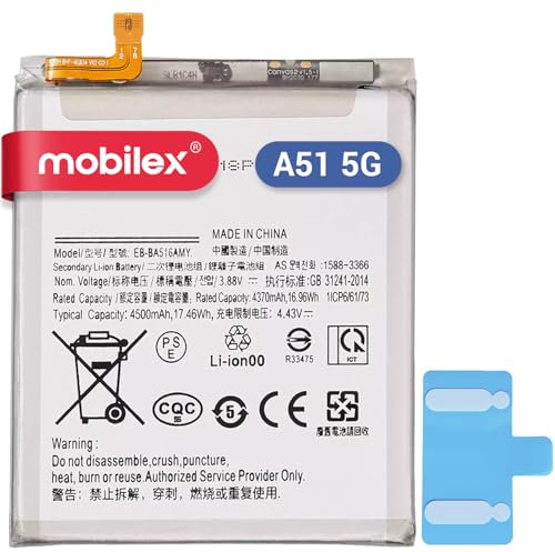 MOBILEX® Batterie interne de rechange pour Samsung Galaxy A51 5G (EB-BA516ABY) 4 500 mAh - OEM | Capacité d'origine