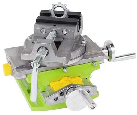 Drehtisch 90° 3 Zoll Kreuzschlitten-Bohrmaschine, Drehbarer Kreuzschraubstock, Multifunktionale Mini-Kreuztisch-Werkbank, Horizontaler Schraubstock, Präzisionsfräsmaschine, Nonius-Ablesung, Bohr- Und