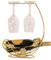 Soporte vertical de cristal para 1 botella y 4 tazas, soporte de mesa de hierro forjado para decoración de restaurantes
