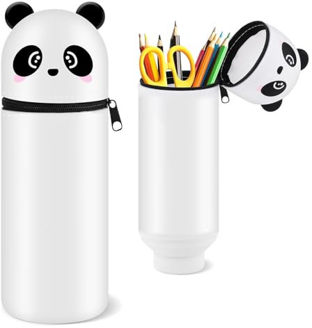 DONGSZQ Federmäppchen aus Weichem Silikon, Cartoon Federmäppchen, Stand Up Federmäppchen für Schreibwaren Unisex, 2-in-1 Silikon Federmäppchen, Tier Stifthalter, GroßE KapazitäT MäPpchen (B)