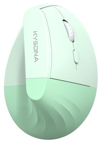 KYSONA EM18 Mouse verticale ergonomico senza fili, design Ergo, mouse senza fili Bluetooth, clic silenzioso, DPI regolabile a 5 livelli, mouse per tunnel carpale, per computer, PC, Mac, laptop, verde