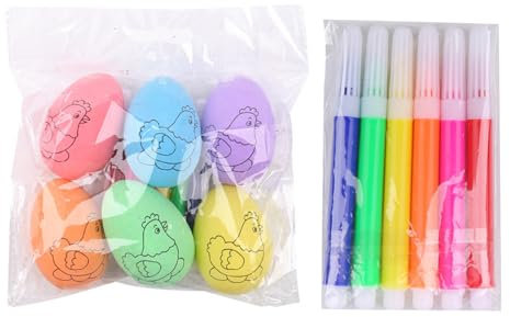 Set di tinture per uova di Pasqua con 6 coloranti, divertenti strumenti di decorazione per cesti di caccia pasquale