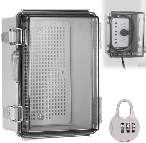 Anschlussdose Wasserdicht IP66: Verteilerkasten Aufputz, ABS Elektrisches Anschlusskästen, Außenverteilerdose, Transparentes Schaltschrank Außen mit Wandmontagezubehör Und Schloss, 220 * 170 * 110mm