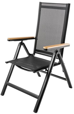 Riess Ambiente Outdoor Gartenstuhl DESIGNO - anthrazit - Aluminium klappbar wetterfest Hochlehner Balkon Terrasse modern