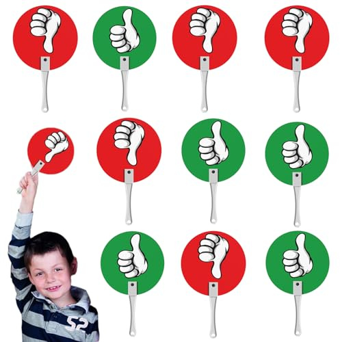 Palette reali false - palette di voti verdi rossi | 10 pezzi Sì No No Red Green Red ideale per riunioni e conferenze scolastiche