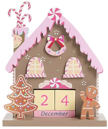 Holz Weihnachts Adventskalender, Weihnachtsdeko Adventskalender Holz Weihnachts Countdown Kalender 2025 Lebkuchens Motiv Countdown Blöcke Für Schlafzimmer Schule Büro