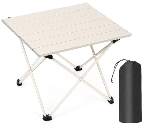 LIANTRAL Table de Camping Portable, Table Pliante d'extérieur légère, Petite Table de Pique-Nique compacte en Aluminium avec Sac de Transport pour Camping, Pique-Nique, Barbecue, randonnée, pêche