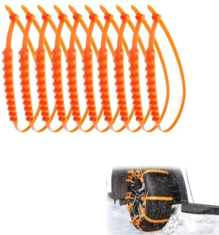 Reifen Schneekette,Schneeketten für Winter Autoreifen,Schneereifen-Kabelbinder,Rutschfeste Ketten,Anti Rutsch Einstellbare Ketten Reifen Rad,Schnee Reifenketten,Reifensocken für Schnee,10 Stück