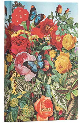 Paperblanks 12-Monatskalender 2021 Schmetterlingsgarten | Horizontal | Mini (95 × 140 mm) DD6667-5