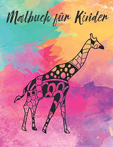Malbuch für Kinder: Tiere | Giraffe | Elefant | Zebra | Schildkröte | Kamel | Panda | uvm | Mandala | Malbuch für Kinder oder Erwachsene | Stressabbau ... | Geschenk für Freunde oder Weihnachten