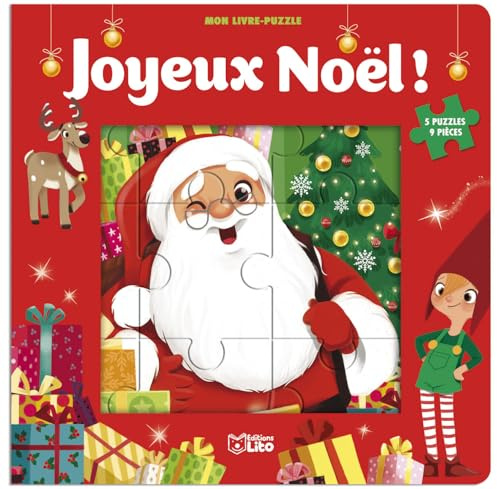 LIVRE PUZZLE 9P JOYEUX NOEL: 5 puzzle 9 pièces