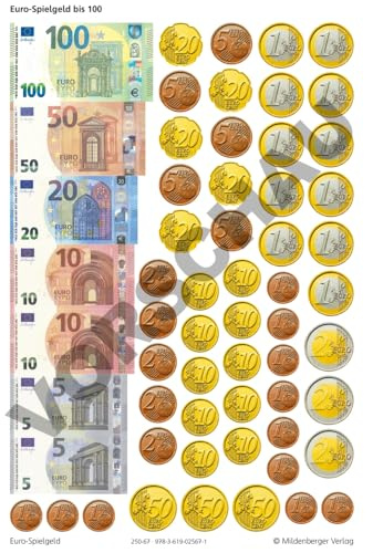 Spielgeld bis Euro 100, VPE 10 Bogen