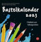 Bastelkalender 2023. Schwarzer Wandkalender zum Selbstgestalten. Quadratischer Kalender 2023 zum Basteln. Kalender mit 12 Seiten zum Bemalen und Bekleben. 33x33 cm.