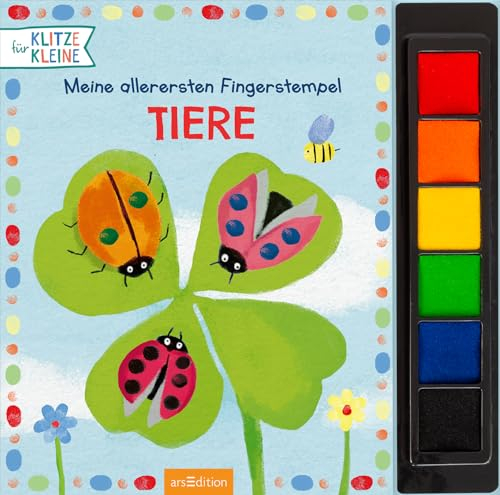 Meine allerersten Fingerstempel Tiere: Mit 6 Stempelfarben und bunten Vorlagen | Kreatives Malbuch mit Stempelkissen ab 3 Jahren