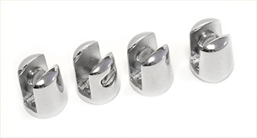 4 petites mâchoires pour étagère en verre de 4-6 mm d'épaisseur, chromé