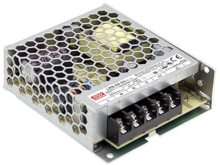 Mean Well - Alimentatore Mean Well 50W 24V, LRS-50-24 a voltaggio costante ideale per Strisce LED, Dimensioni: 99 x 82 x 30 mm