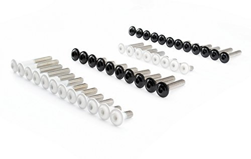 Linsenkopfschrauben Edelstahl V2A schwarz weiss M5 M6 Schrauben A2 Innensechskant Flansch ISO 7380, Menge:10er Set, Abmessung/Farbe:M5x20 - schwarz