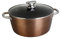 WECOOK! Professional Cazuela Alta Inducción con Tapa de Cristal 28 cm, Antiadherente Ecológico sin PFOA, Aluminio Forjado, Color Cobre, 2,8 mm Espesor, Asas de Acero Inoxidable, Vitrocerámica, Gas