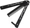 Funtuan Dragon Totem Stainless Steel Practice Butterfly Knife Trainer and Comb Knife Trainer (Black)