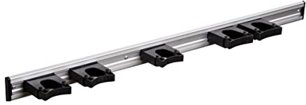 Toolflex-Wandschiene Professional 90 cm mit 5 Haltern schwarz für Gehhilfen Werkzeuge Stiele