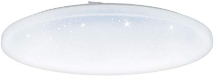 EGLO LED Deckenleuchte Frania-S, 1 flammige Wandlampe, Kristall-Effekt Deckenlampe aus Stahl und Kunststoff, Wohnzimmerlampe in Weiß, Küchenlampe, Flurlampe Decke in Ø 55 cm