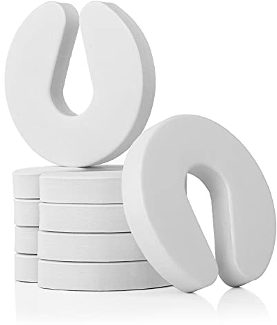 WELLGRO Klemmschutz - Schaumstoff Türstopper, 10 x 9,5 x 1,5 cm (LxBxH), weiß - Menge wählbar, Stückzahl:6 Stück