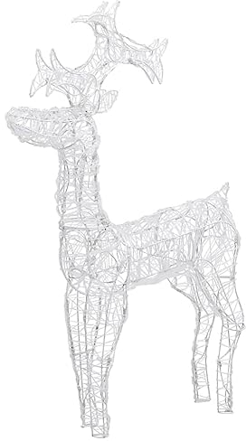 vidaXL Rentier Weihnachtsdekoration 90 LEDs Weihnachten Beleuchtung Figur Weihnachtsdeko Beleuchtet Garten 60x16x100cm Acryl IP 44
