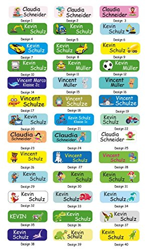 INDIGOS UG - Namensaufkleber Kinder Schule rosa - 60 Sticker - 5 x 1,5cm - Namensschilder personalisiert für KITA, Kindergarten - Aufkleber selbst gestalten - Stifte, Hefte, Federmappe