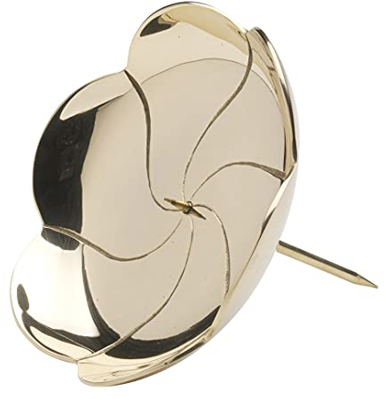 NKlaus Kranzteller Lotos Ø12cm Messing Gold poliert Untersetzer Kerzenhalter Dekoteller mit Dorn abschraubbar 10756