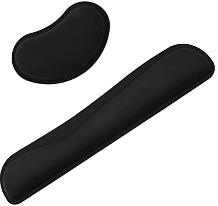 Pu Leather Keyboard Hand Rest + Wrist Guard 2 Piece Set Black Epoch-Making Keyboard Wrist Rest Mouse Mat Umitive Mouse Pad with Wrist Support and Keyboard Wrist Rest Pad for Computer Laptop, (4t3)