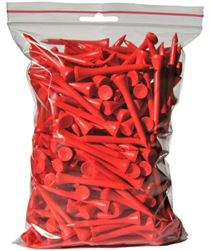 Golf TEES | 54 mm (2 1/8) | 3 x 250 Tees (= 750 Tees) | Holz | Farbe: rot