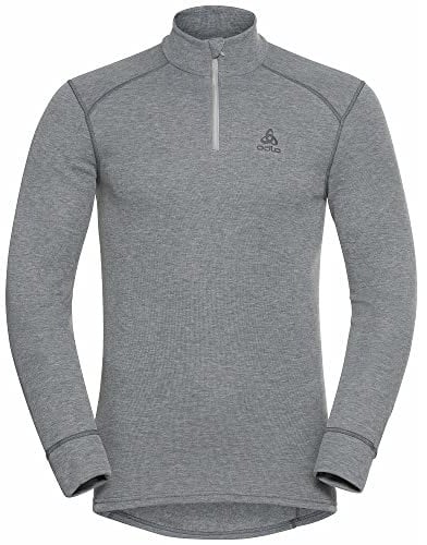 Odlo Herren Funktionsunterwäsche Langarm Shirt mit Reißverschluss ACTIVE WARM ECO, odlo steel grey melange, L