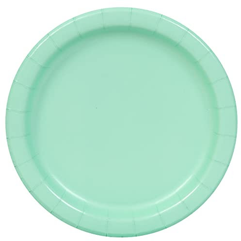 Unique Party- Assiettes en Carton Écologiques-23 cm-Couleur Vert Menthe-Paquet de 16, 99225EU, Mint Green